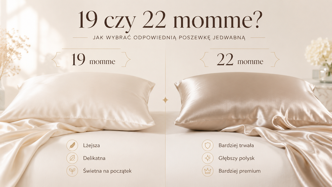 Porównanie poszewek jedwabnych 19 i 22 momme z jedwabiu morwowego